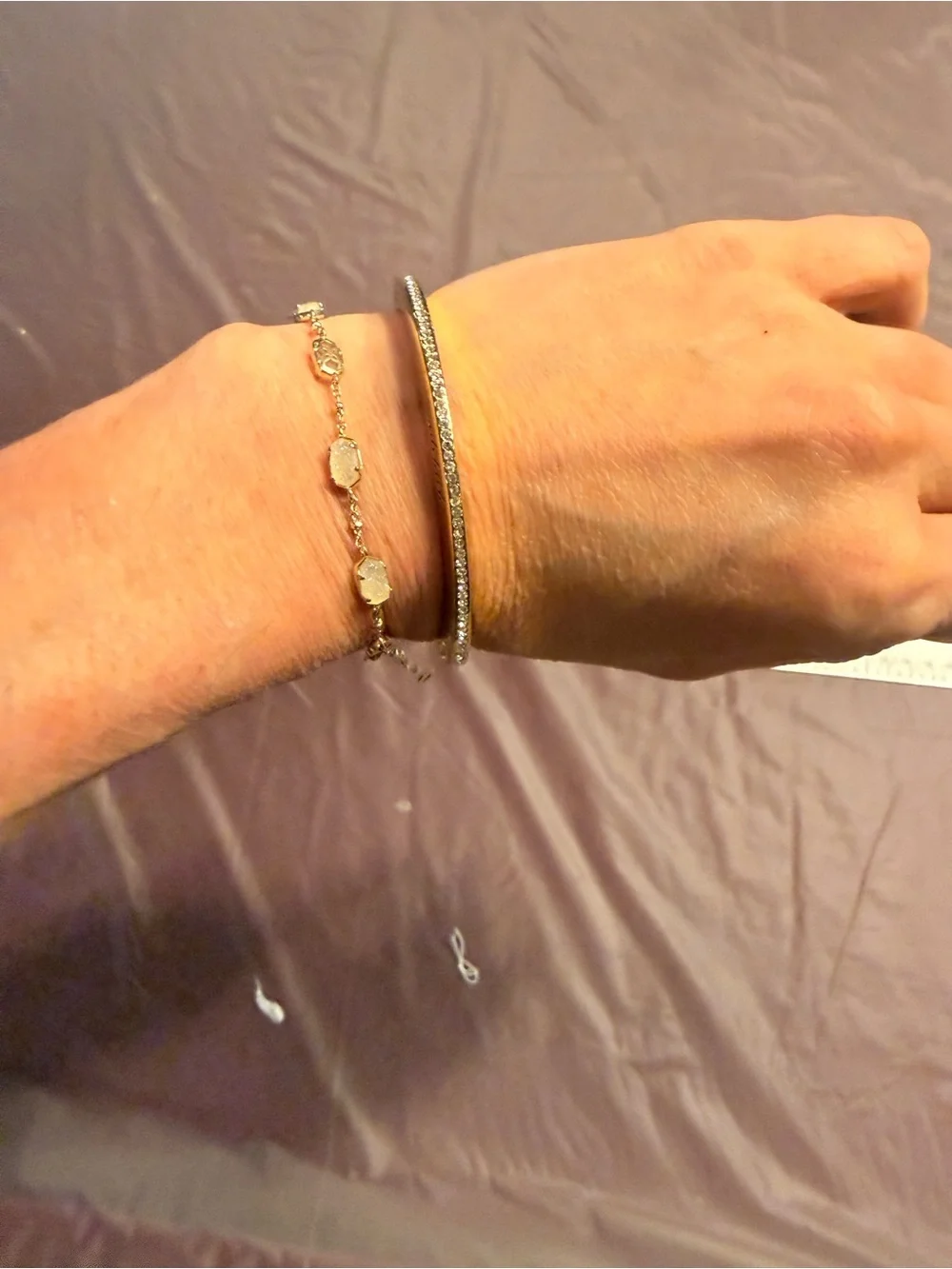 kate spade Sidekick Gold Crystal-Trim Hinged Bangle Bracelet - Picture 3 of 12